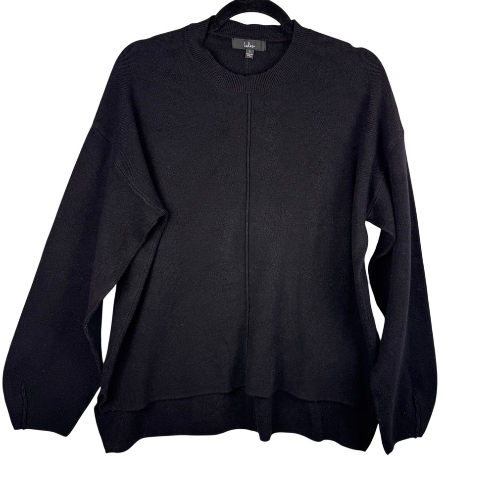 Lulus Sweater Small Oversized Black Knit Pullover Relaxed Fit Long Sleeve‎ - Picture 6 of 13